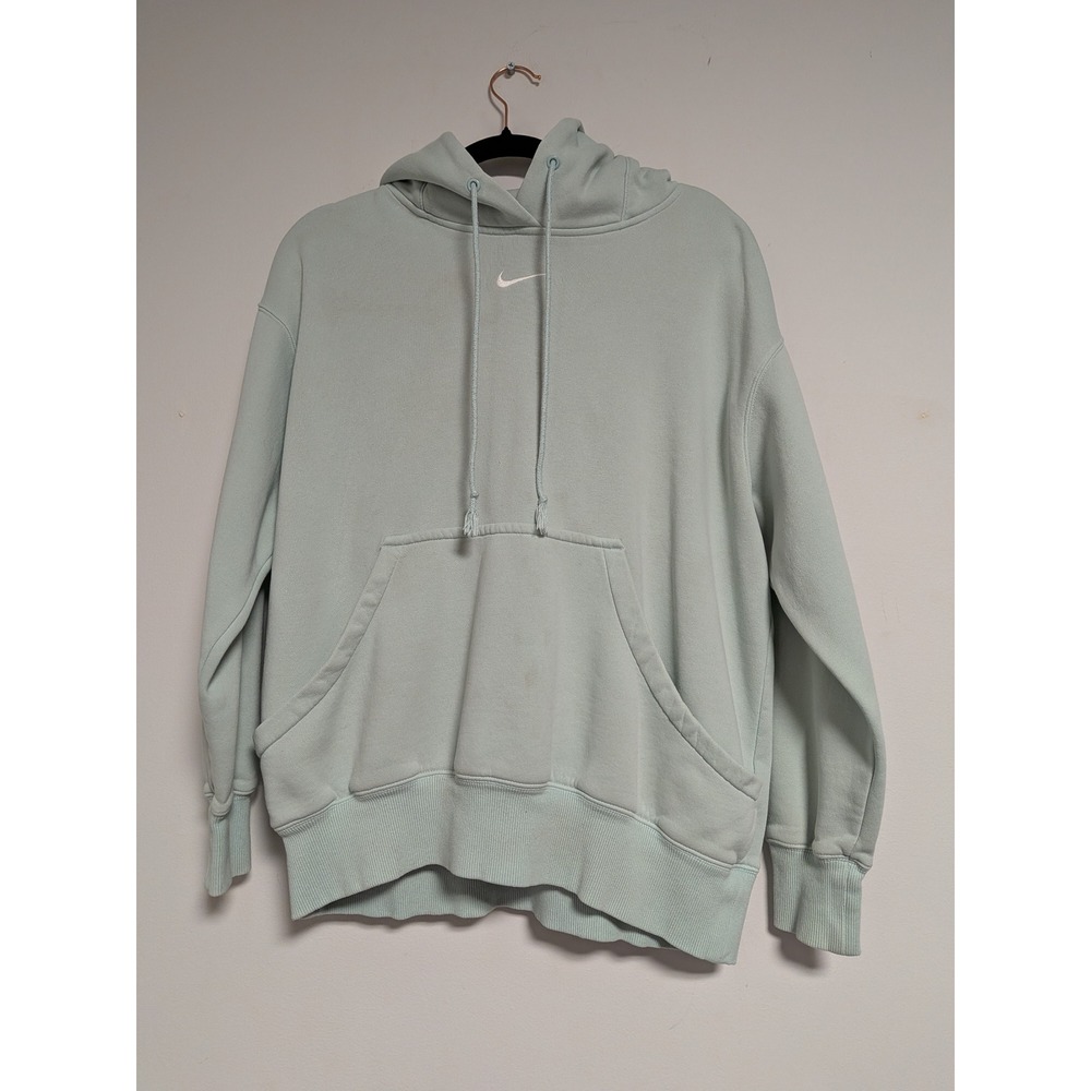Nike Sportswear Essential Hoodie Mint Green Embroidered Swoosh Pullover Small